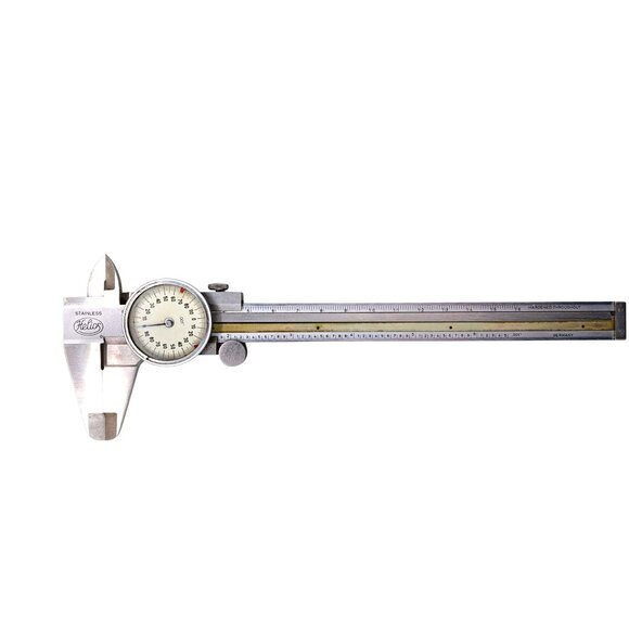 Vintage Helios Stainless Dial Caliper 6 inch Germany Wood Box Metric Standard - Picture 7 of 8